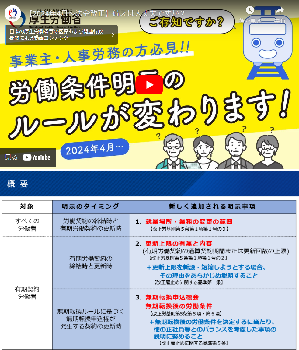 2024年4月から労働条件明示のルールが改正されます | 暁法律事務所【大阪】